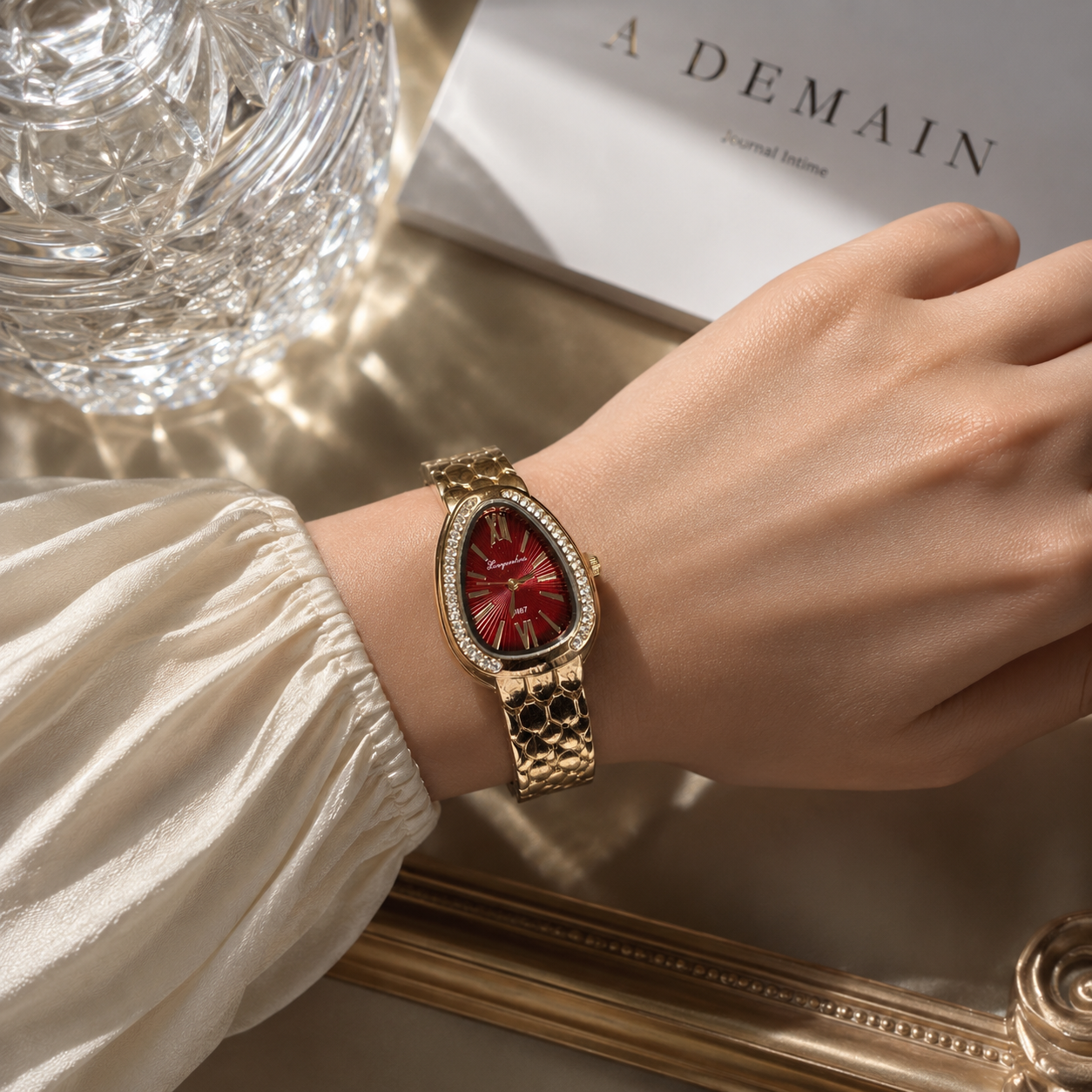 Ruby Glow Crystal Watch