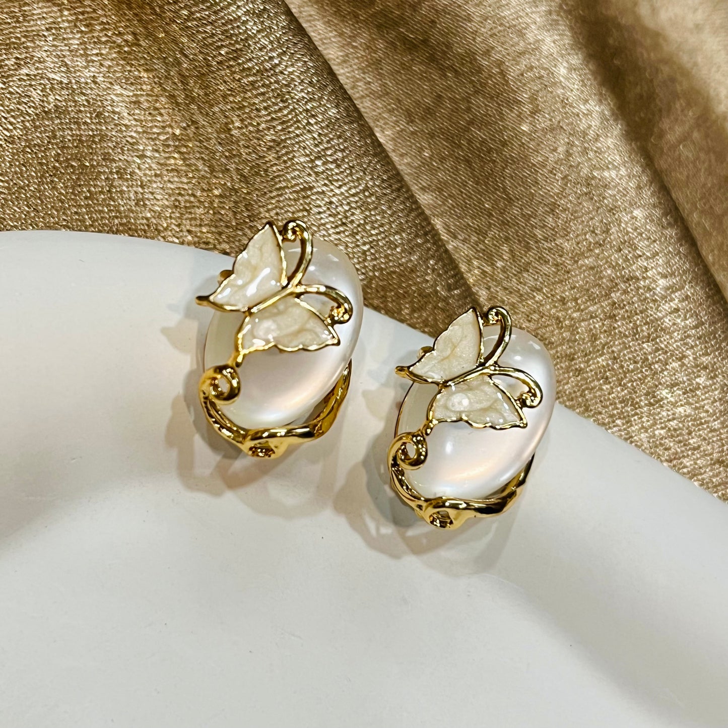 Colorful Crystal Stone Butterfly Earrings