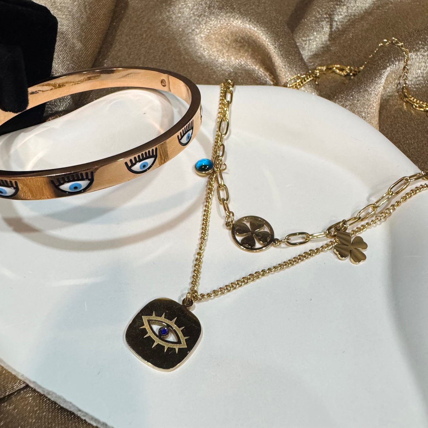 Evil Eye Combo🧿 | Necklace + Kada (Anti-Tarnish)