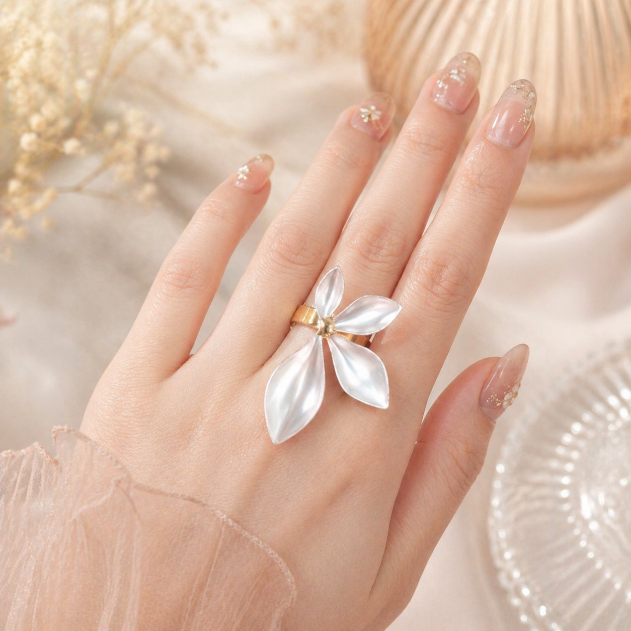 Graceful Petal Statement Ring