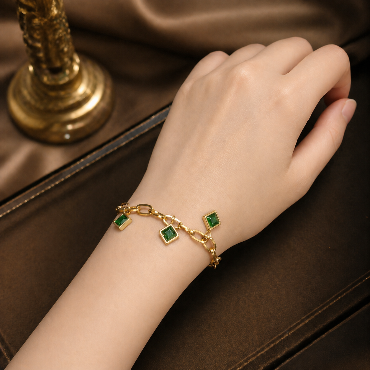 Delicate Gemstone Link Bracelet