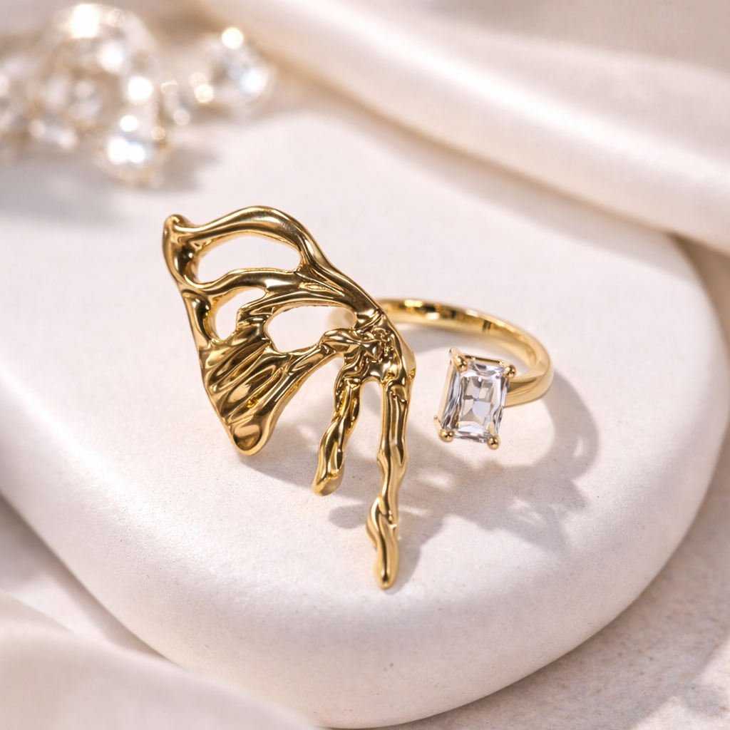 Gold Open Butterfly Ring