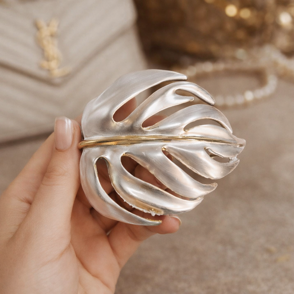 Cutout Leaf Cuff Bracelet