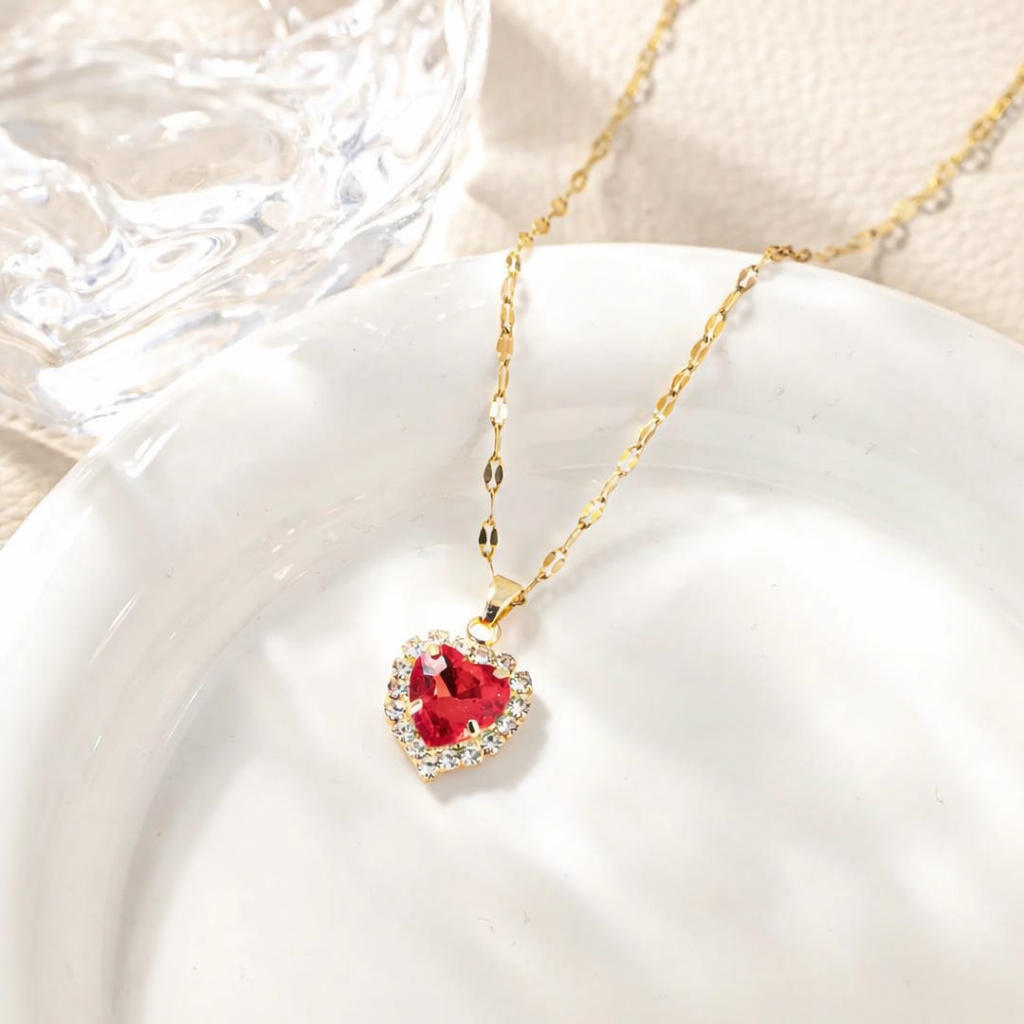 Red Heart Pendant Necklace
