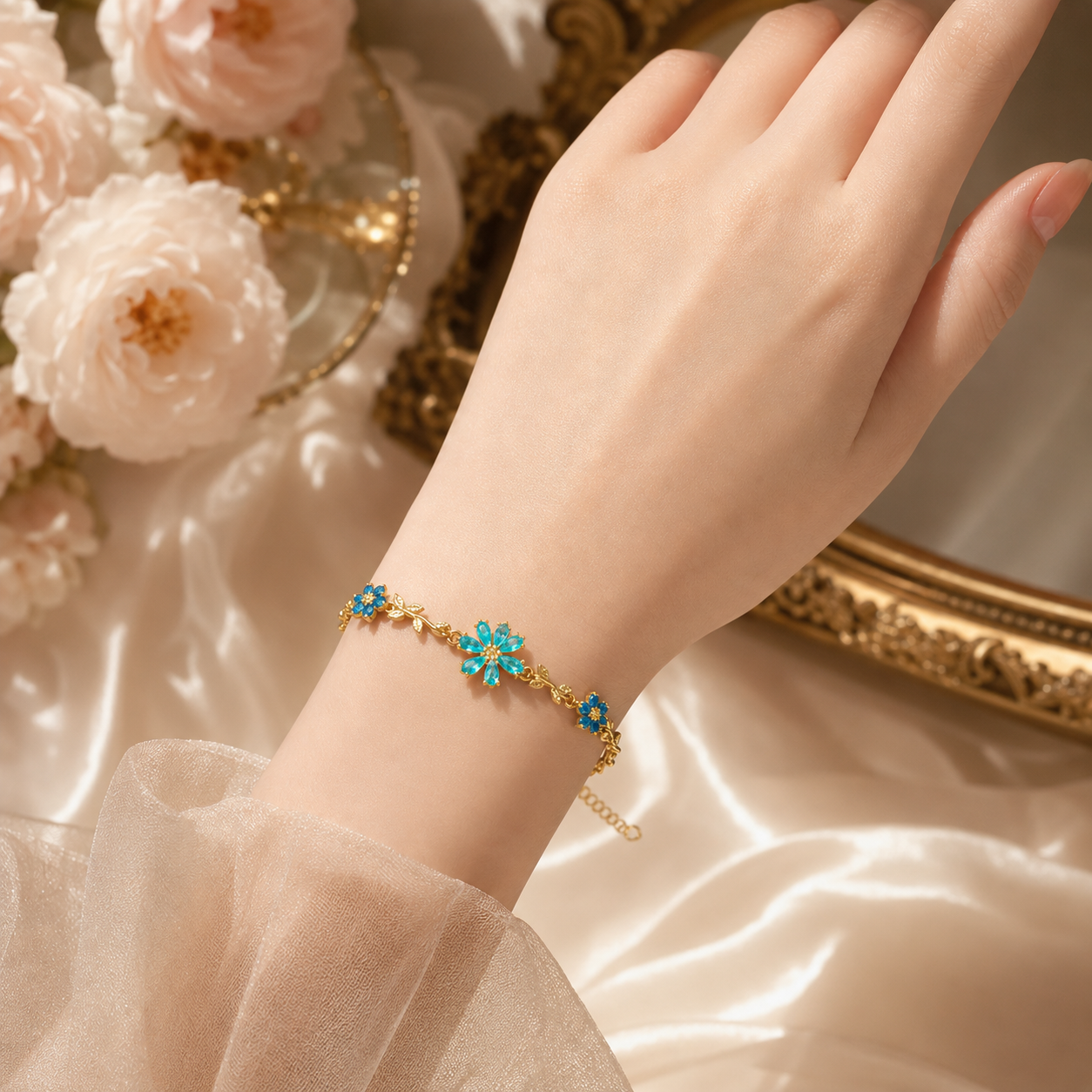 Delicate Flower Charm Bracelet