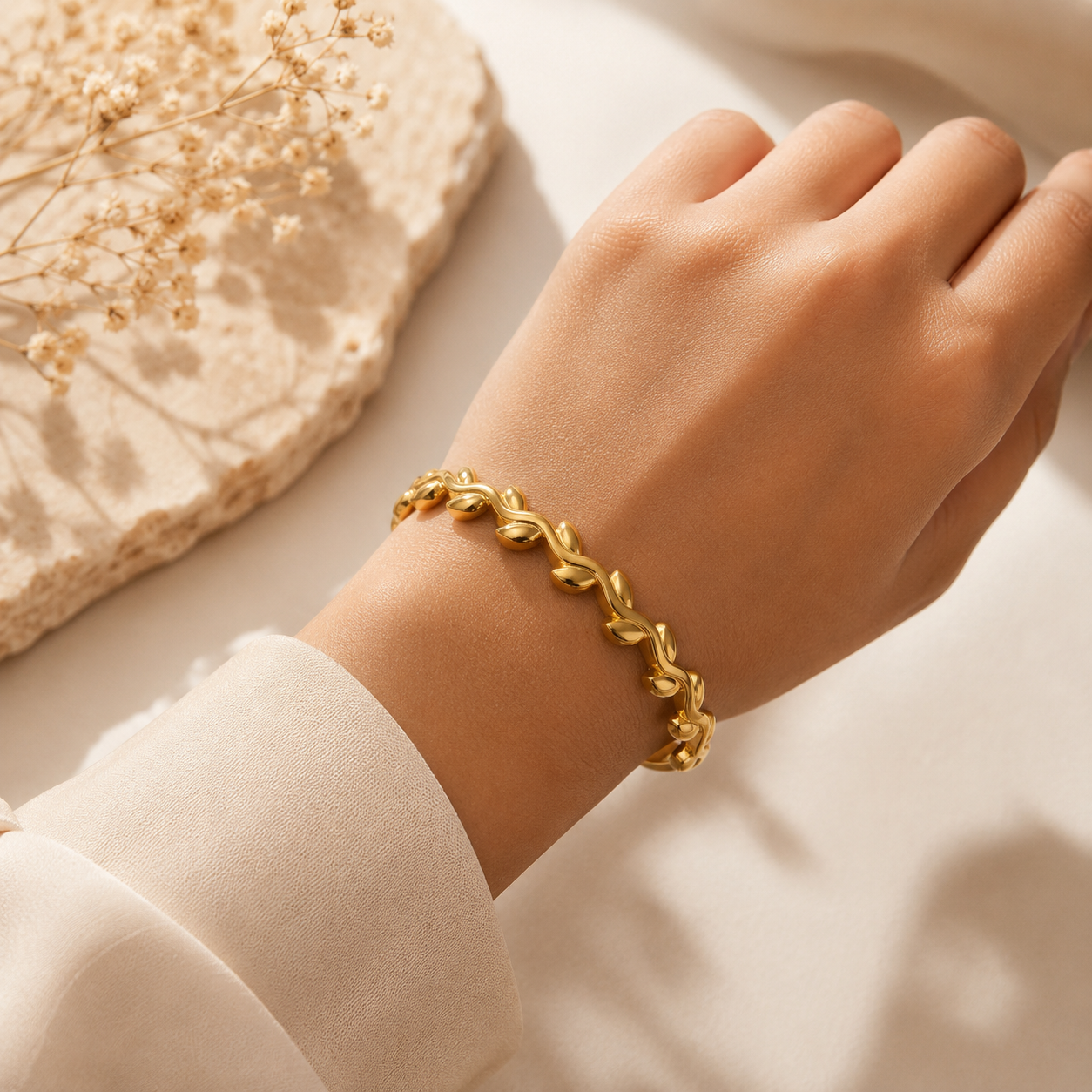 Golden Leaf Kada Bracelet