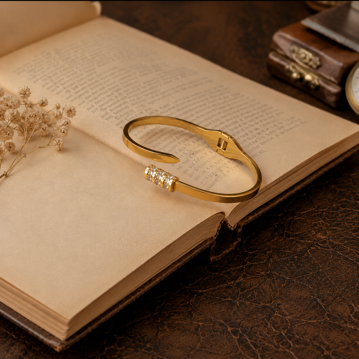 Designer Open Gold Kada Bracelet