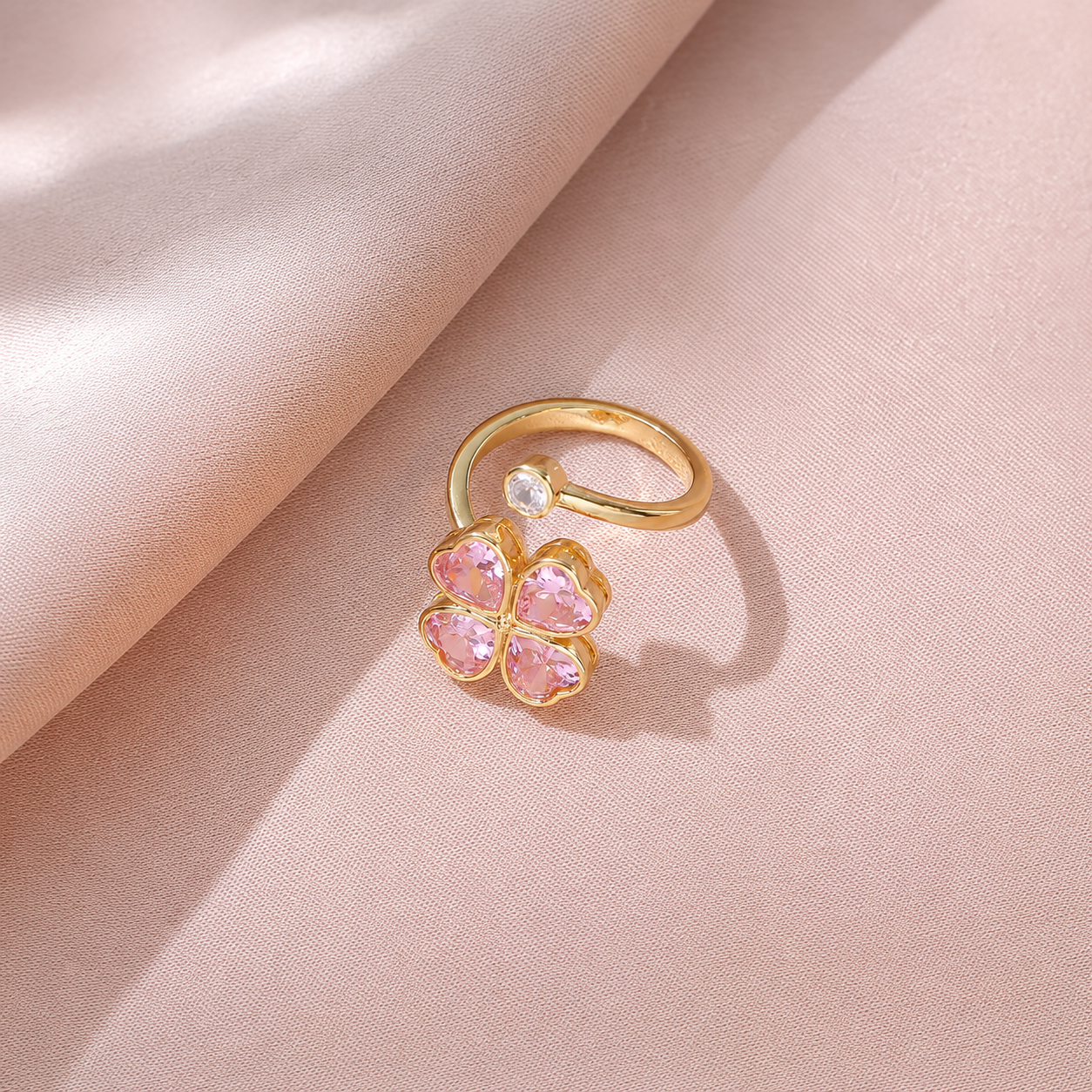 Pink Heart Rotating Ring