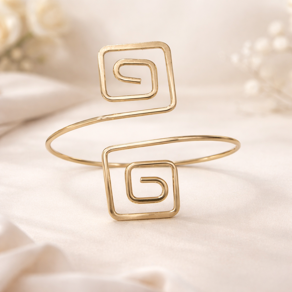 Geometric Spiral Arm Cuff