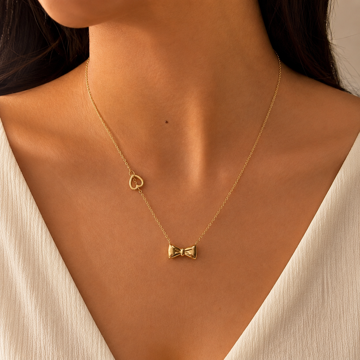 Cute Bow Charm Necklace