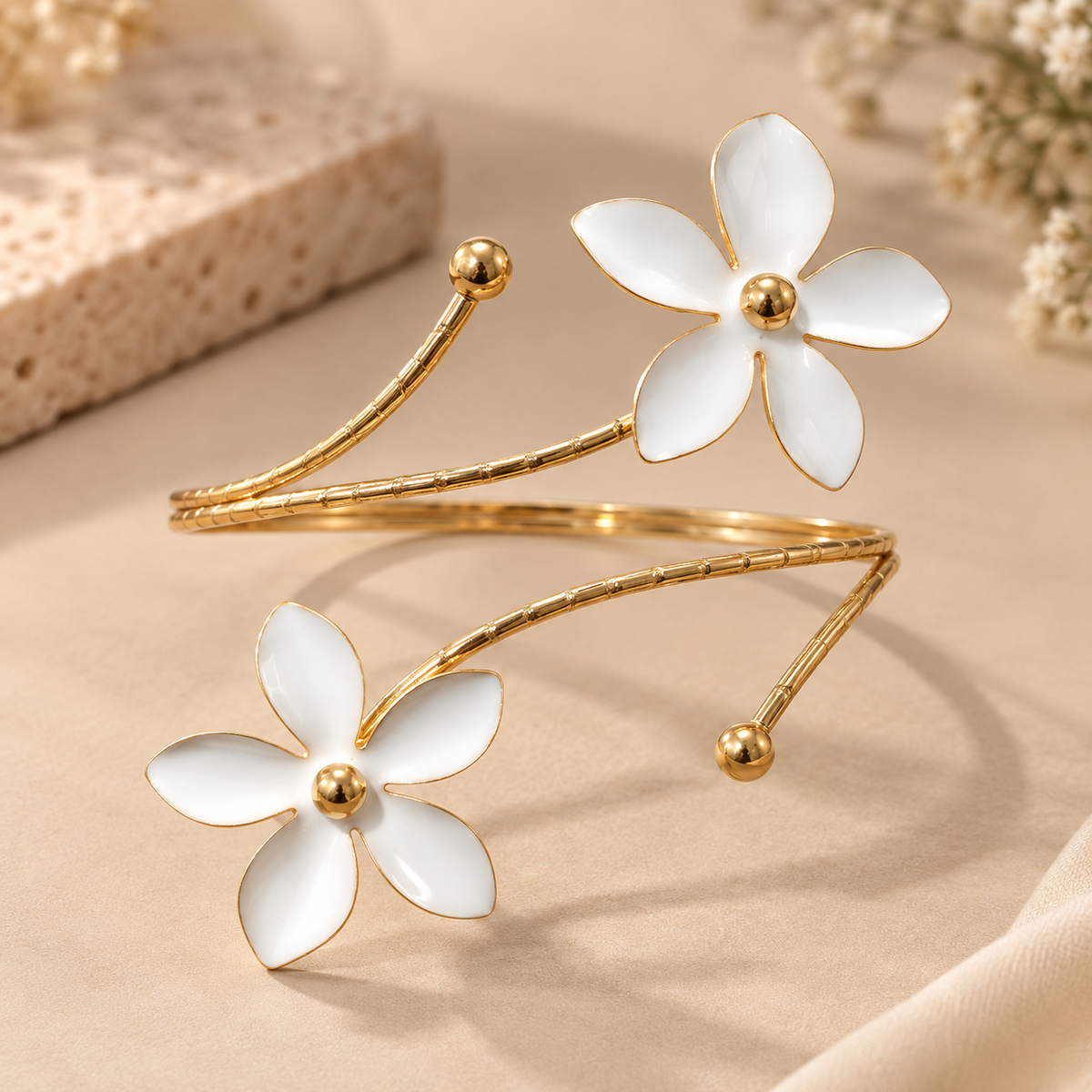 Floral Curve Arm Cuff