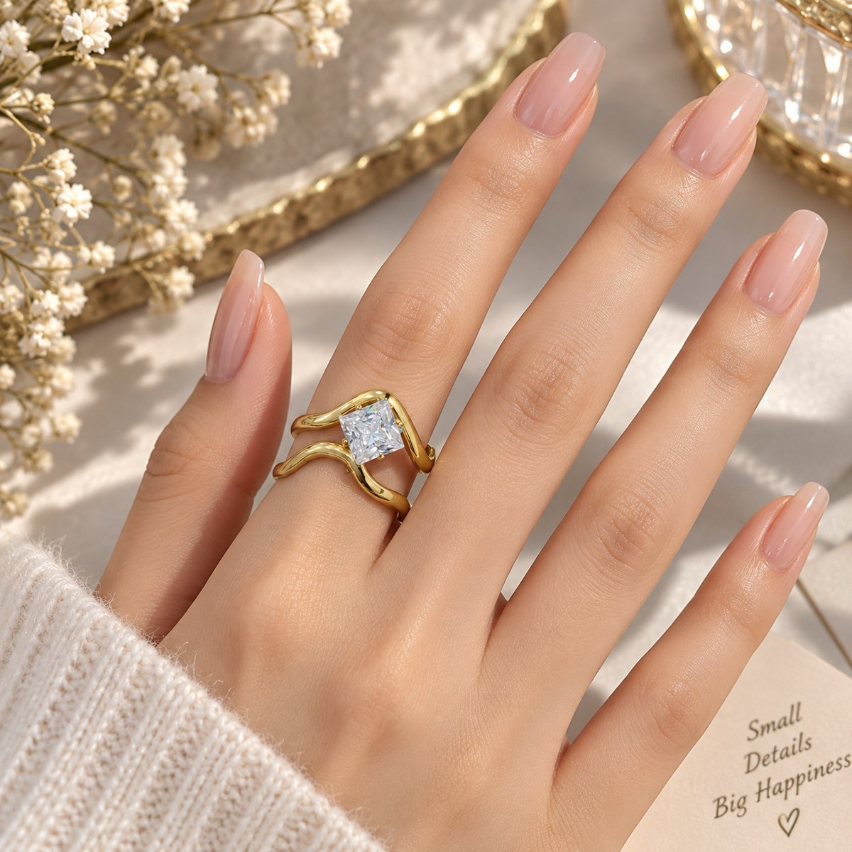 Twisted Crystal Ring