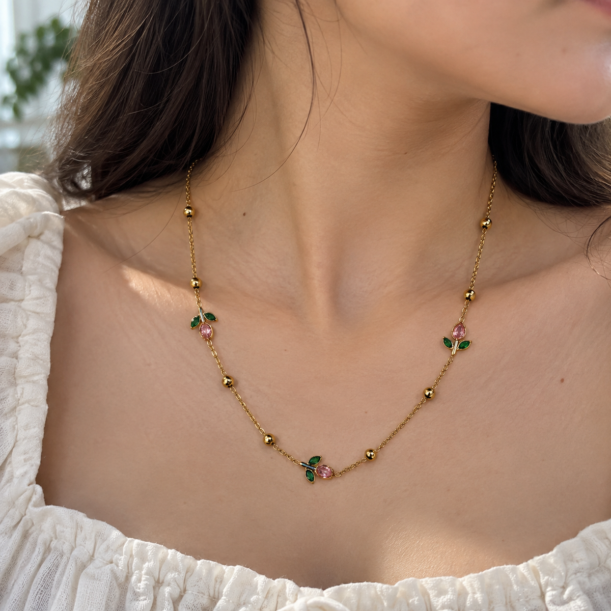 Mini Tulip Charm Necklace