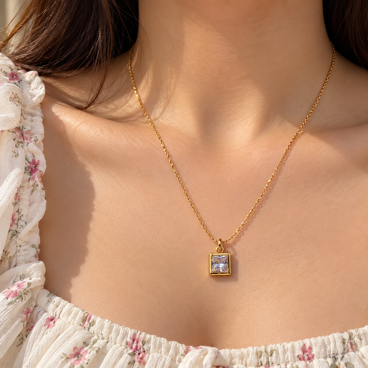 Crystal Square Pendant