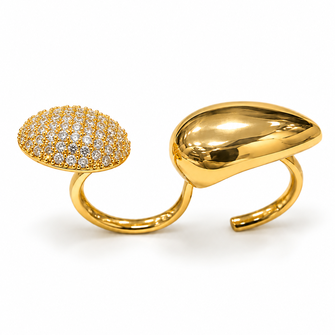 Crystal Dome Duo Ring