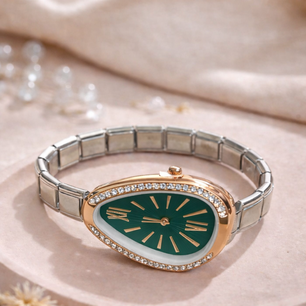 Stylish Crystal Bezel Watch