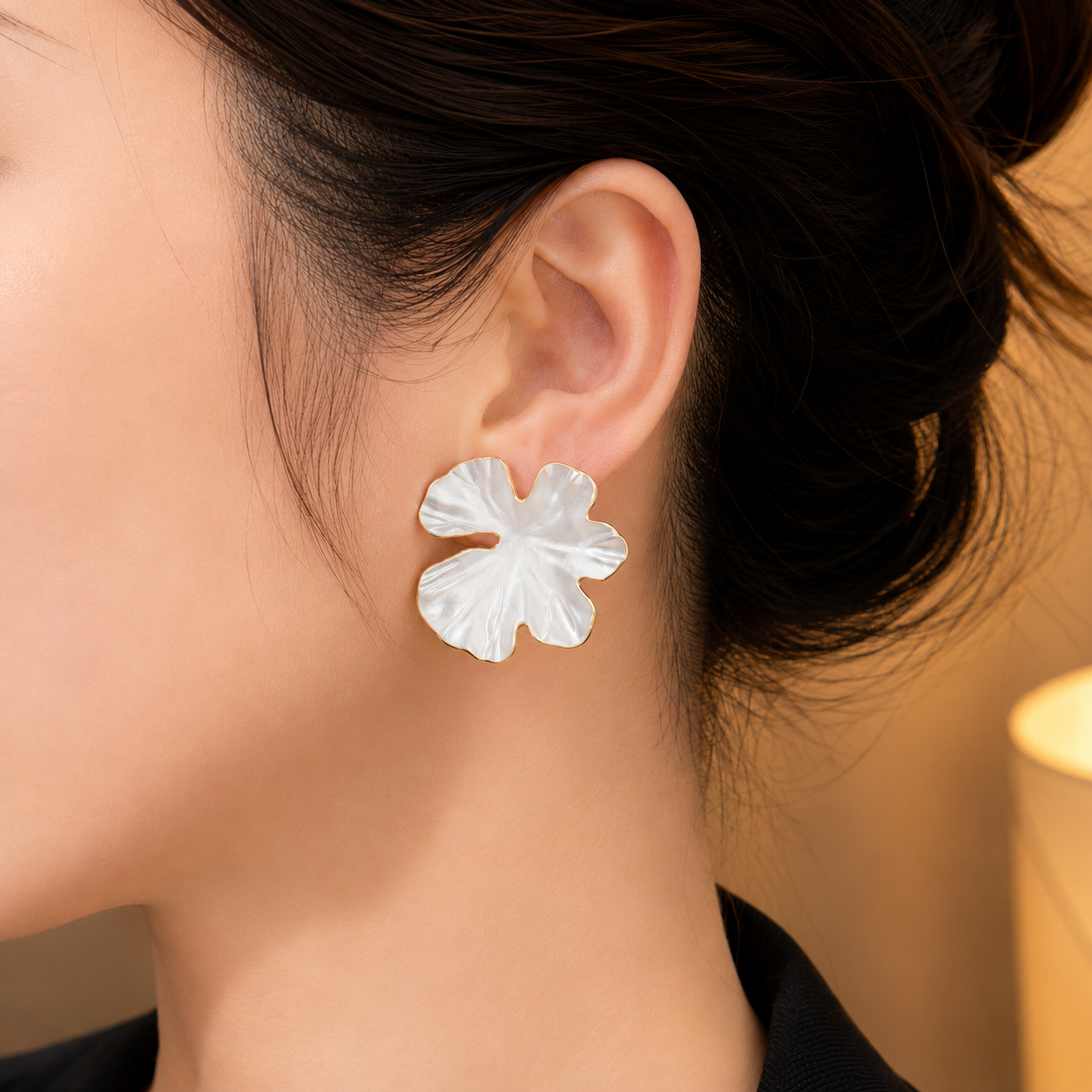 Matte Floral Stud Earrings