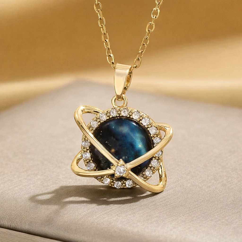 Galaxy Orbit Zircon Necklace