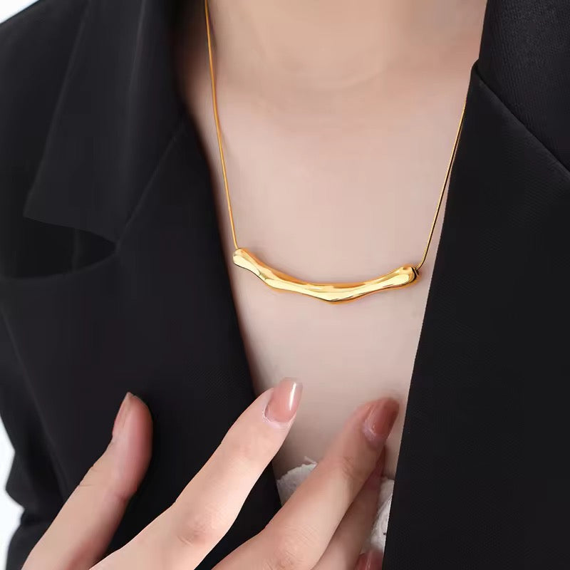 Bar Bamboo Pendant Necklace - N16