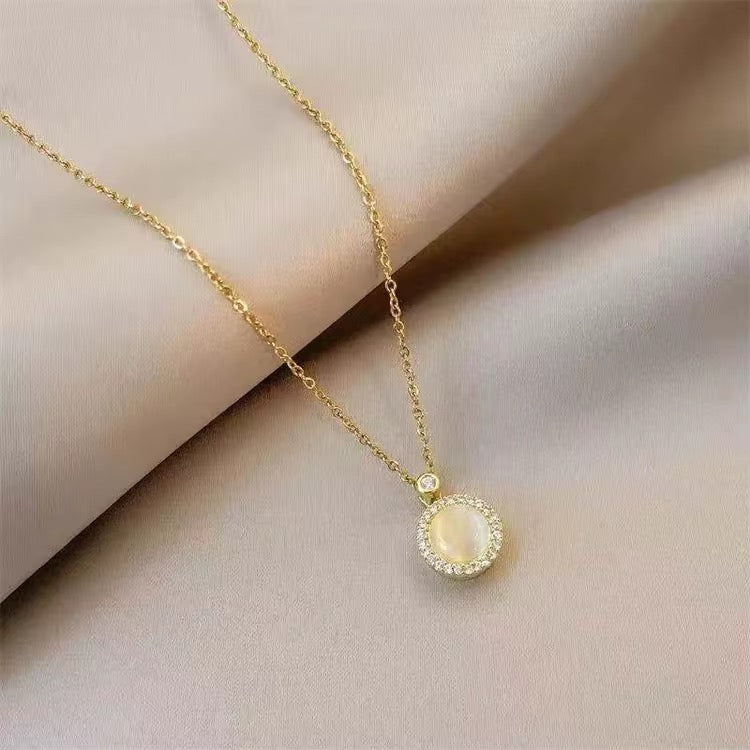Rotatable Crystal Pendant Necklace