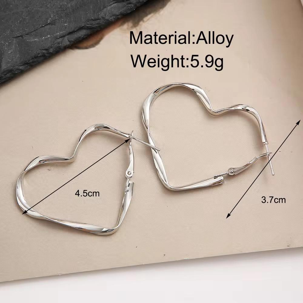Silver Heart Hoop Earrings - O5
