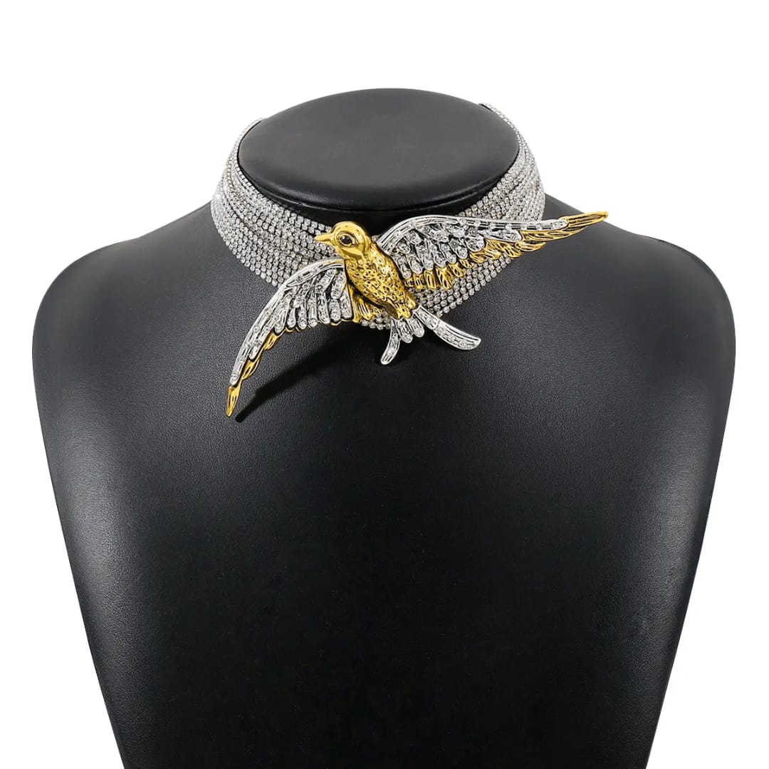 Dual Tone Flying Bird Necklace