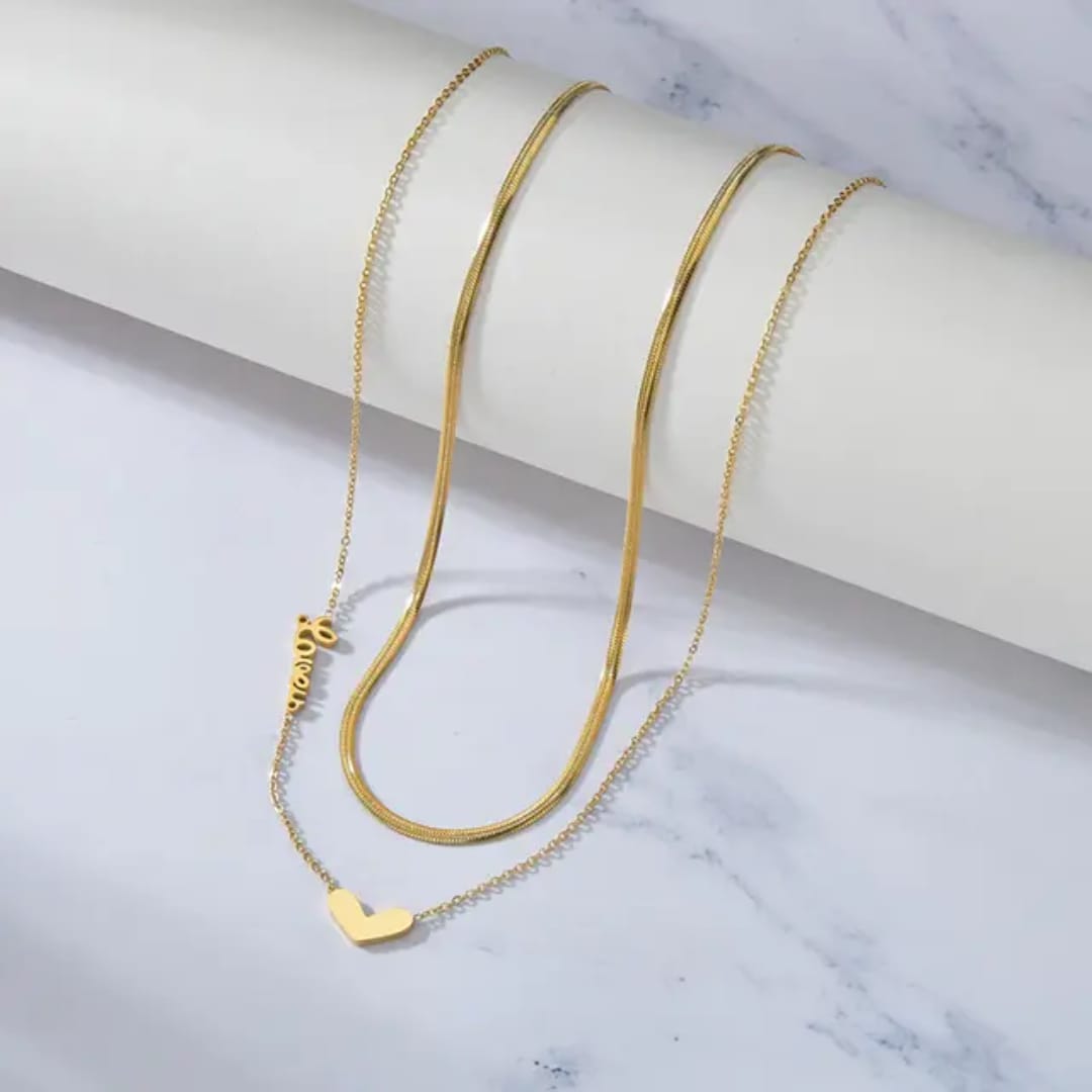 Love Heart Layered Necklace