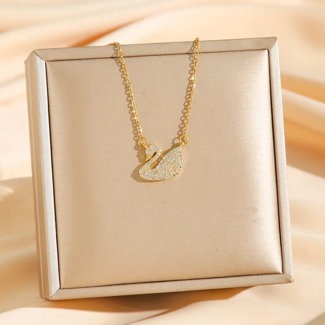 Swan Crystal Pendant Necklace