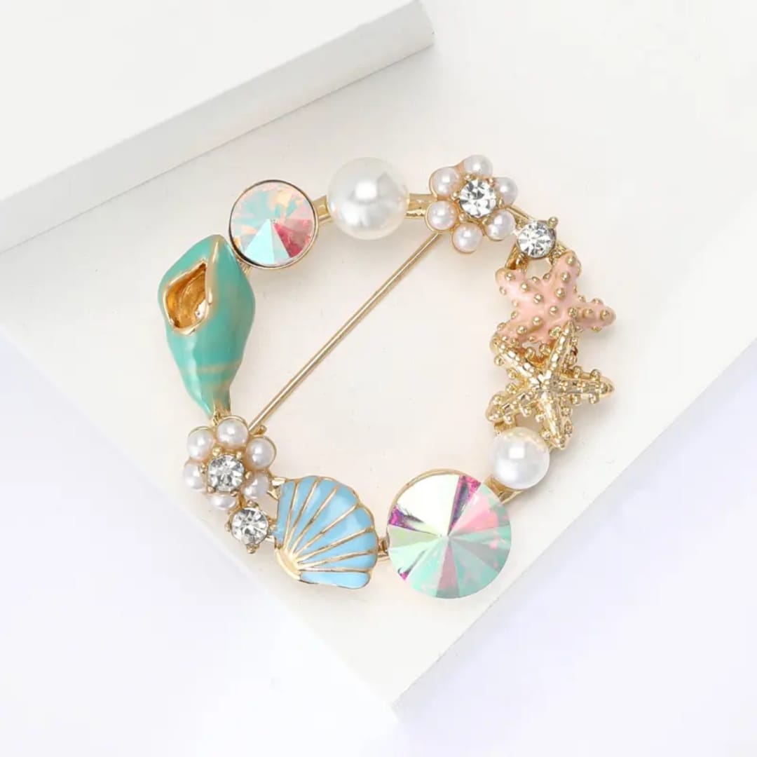 Pearl Shell Fashion Brooch