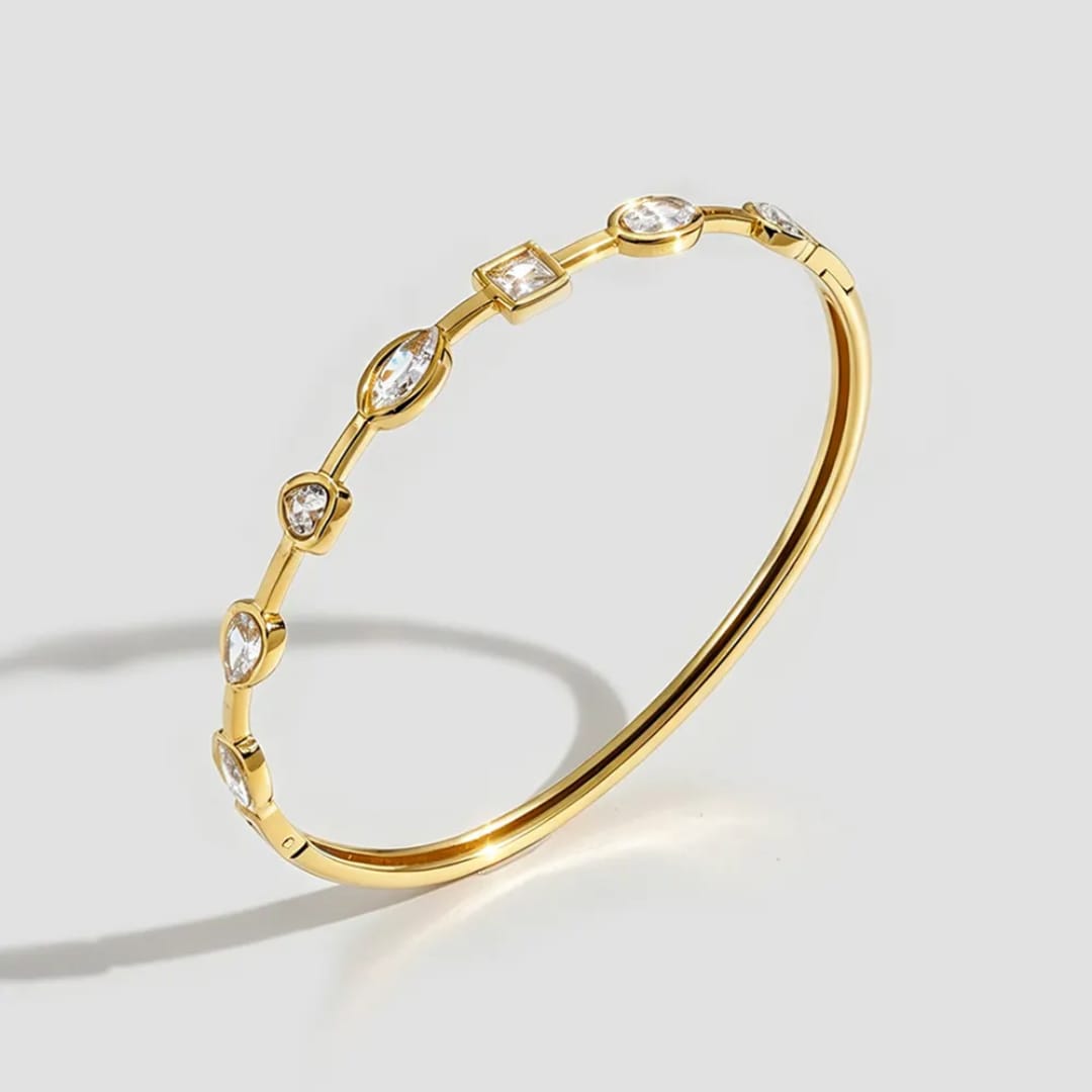 Mixed-Cut Link Kada Bracelet