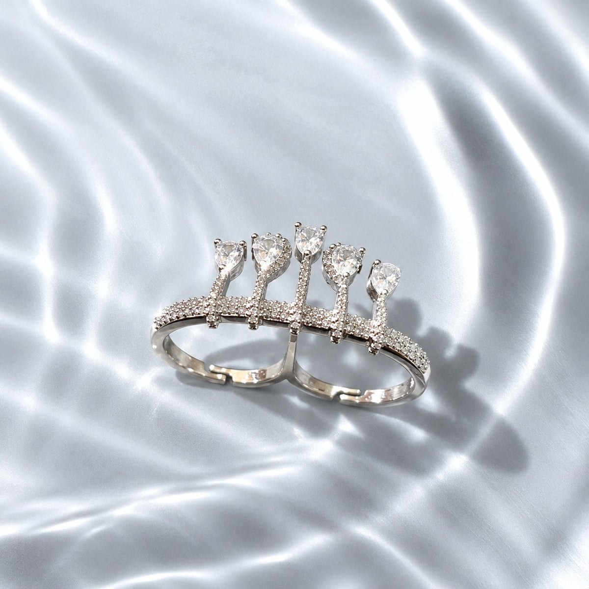 Crown Double Finger Ring