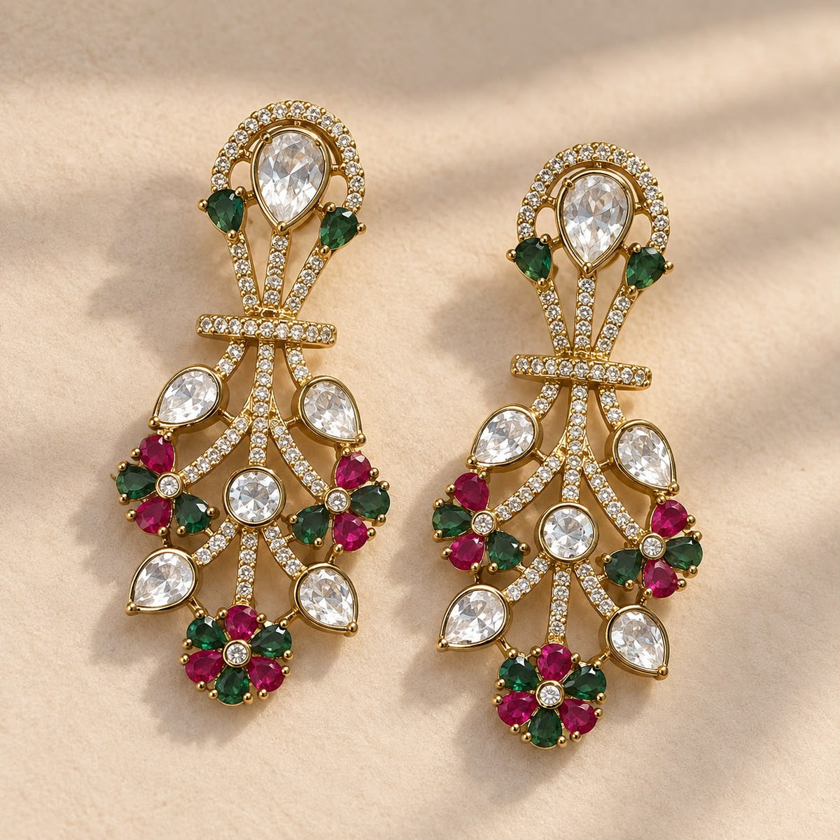 Floral Motif Kundan Necklace