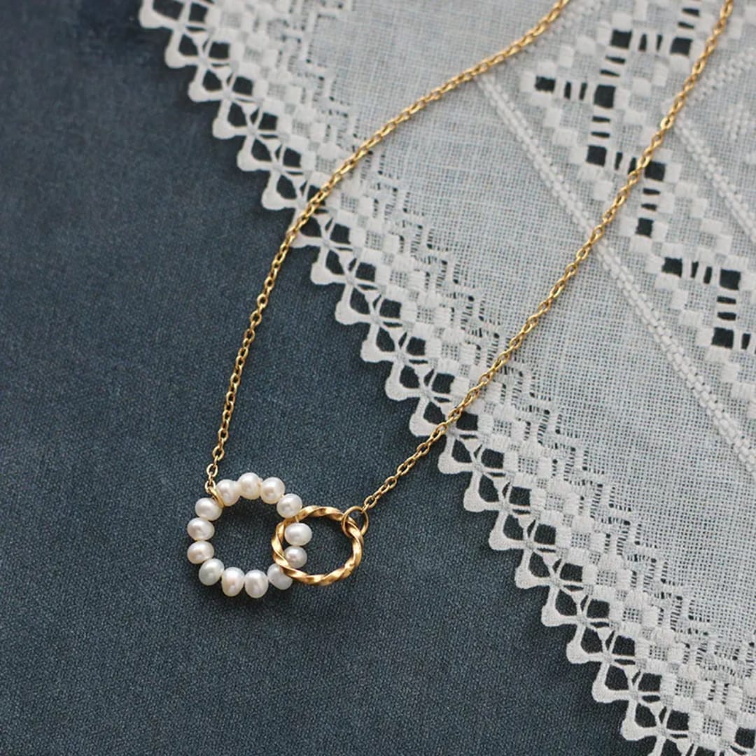Pearl Orbit Gold Necklace