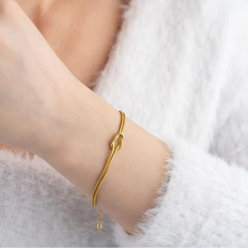 Golden Double Knot Bracelet
