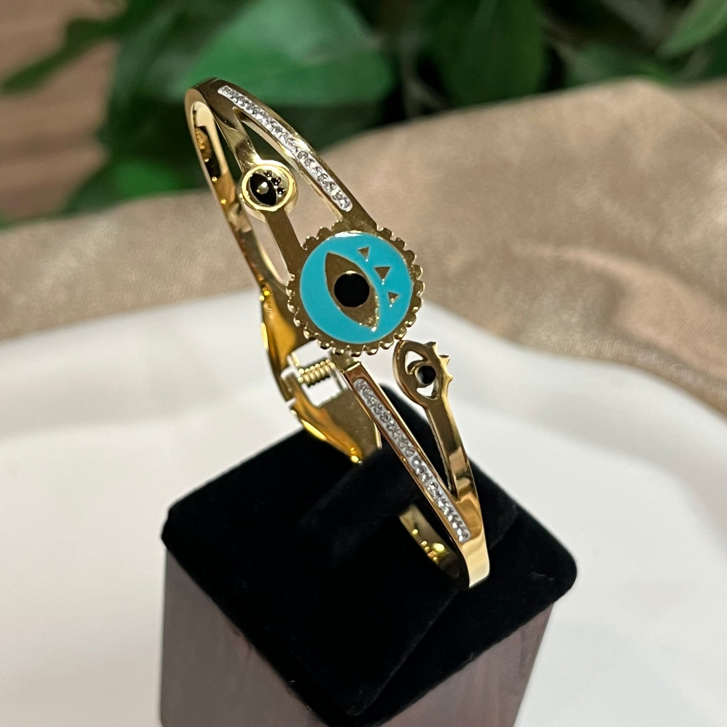 Blue Evil Eye Zircon Kada