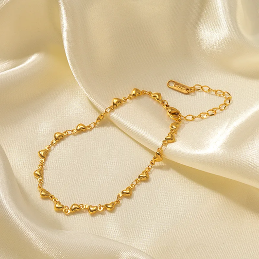 Gold Plated Heart Anklet