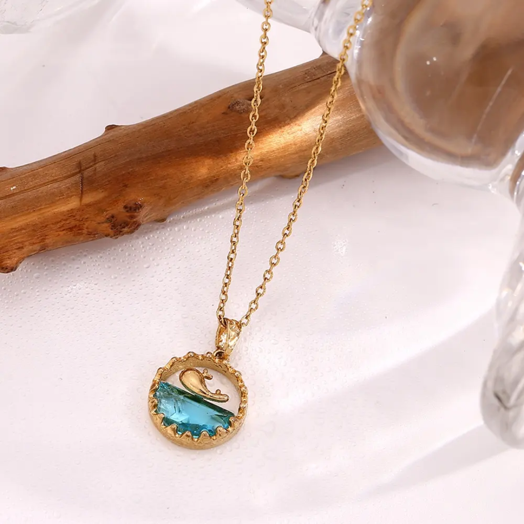 Blue Ocean Dolphin Necklace