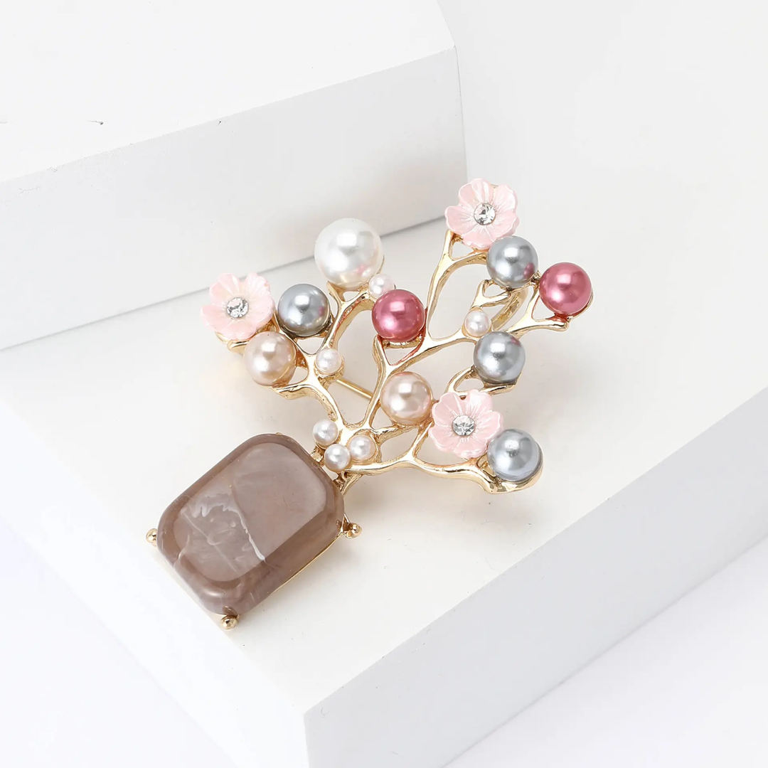 Pearl Blossom Tree Brooch