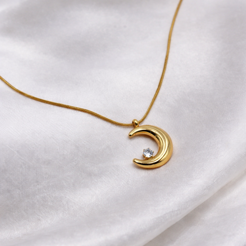 Zircon Moon Necklace