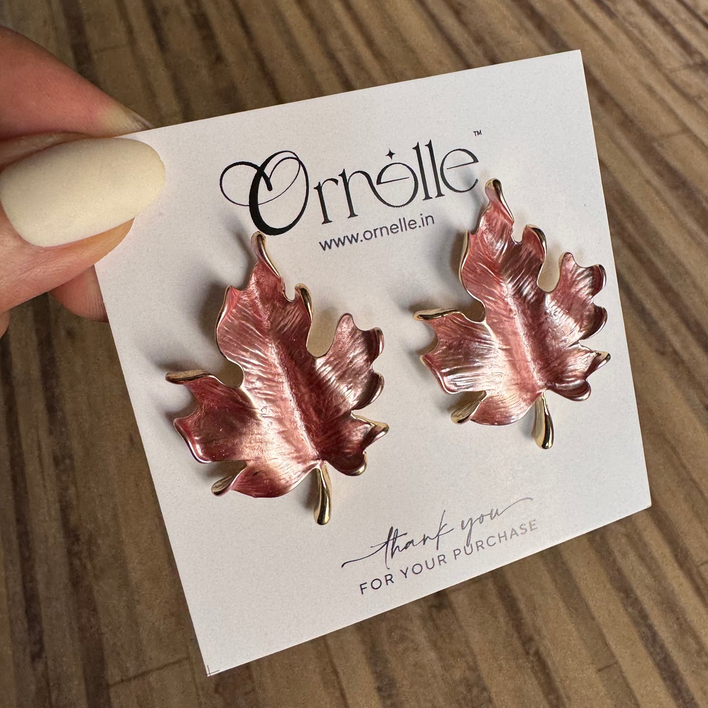 Pastel Leaf Drop Earrings