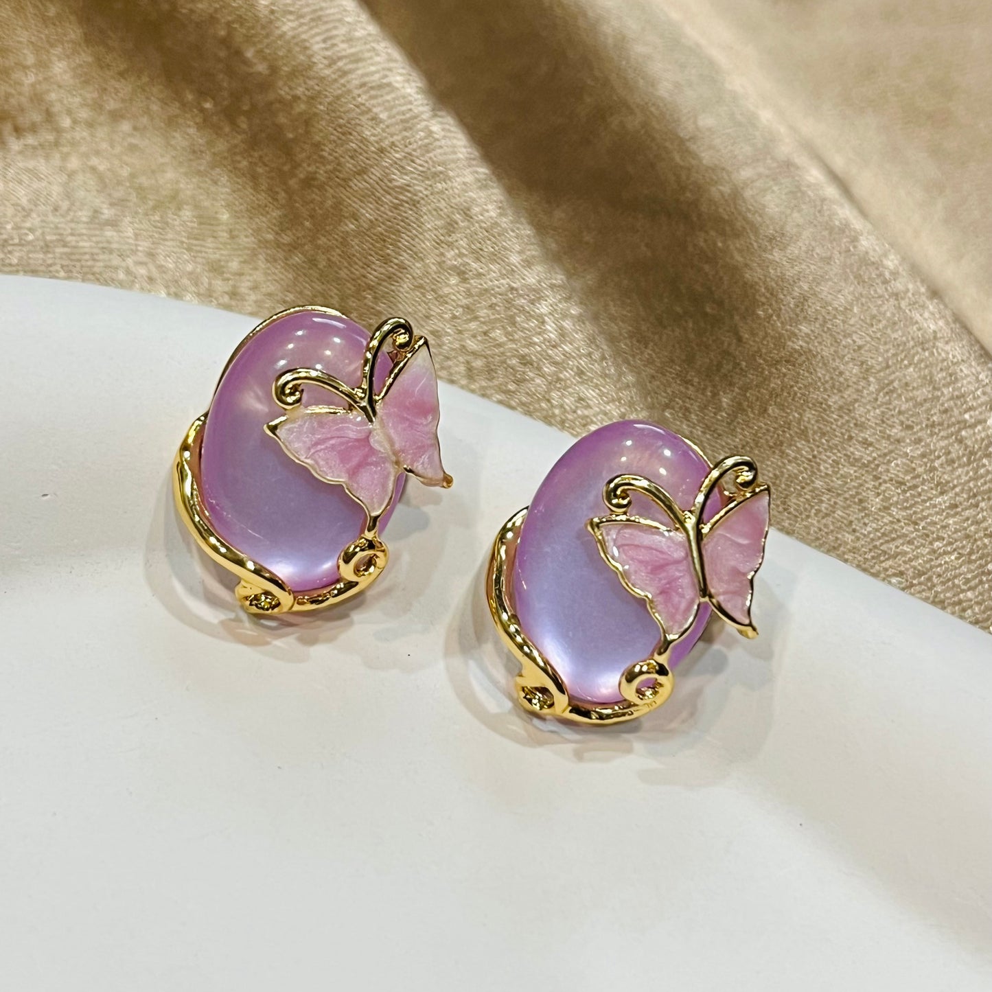 Colorful Crystal Stone Butterfly Earrings