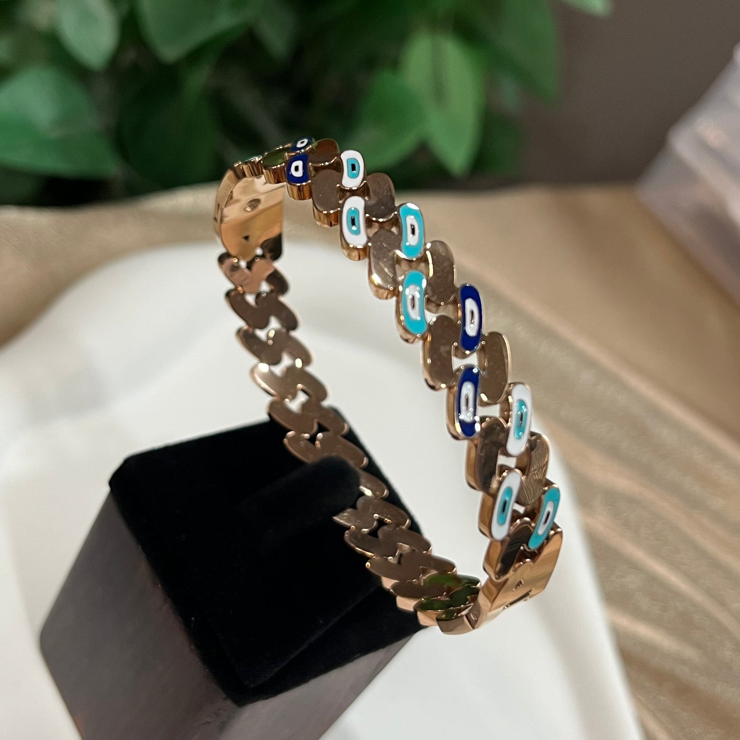 Rosegold Evil Eye Fancy Kada