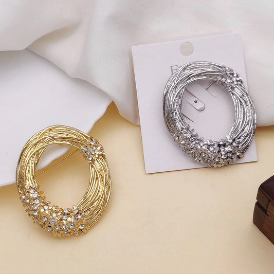 Multi-Layer Crystal Ring Brooch