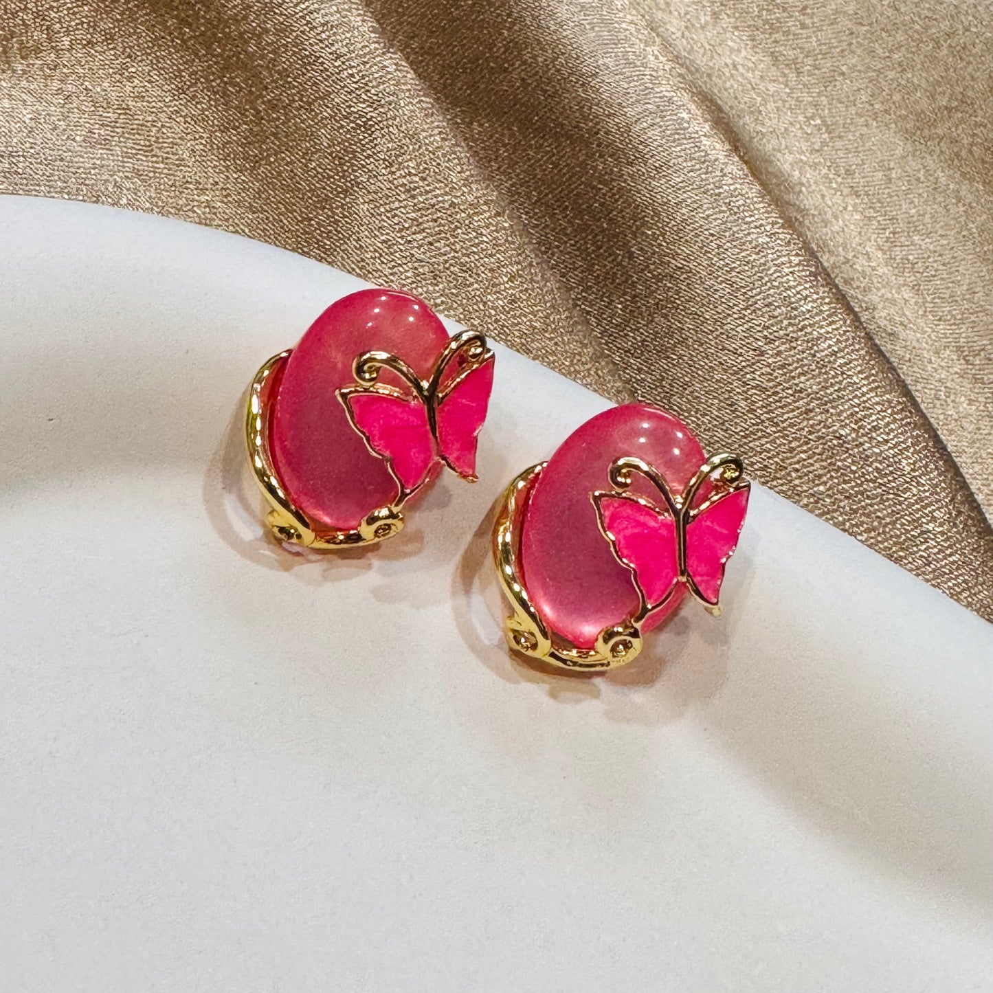 Colorful Crystal Stone Butterfly Earrings