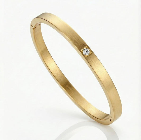 Single Zircon Matte Unisex Kada