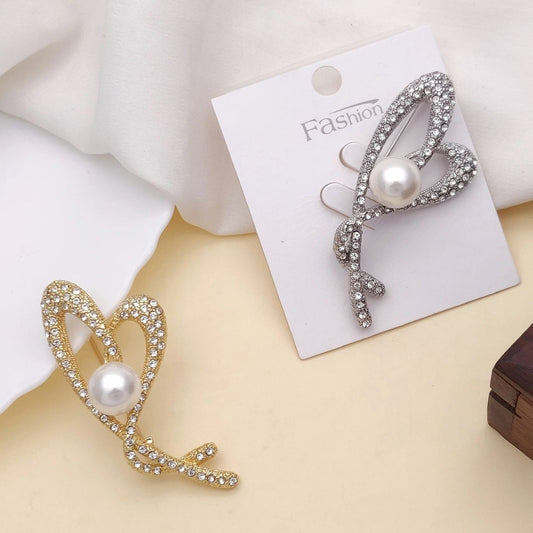 Crystal Heart Knot Brooch