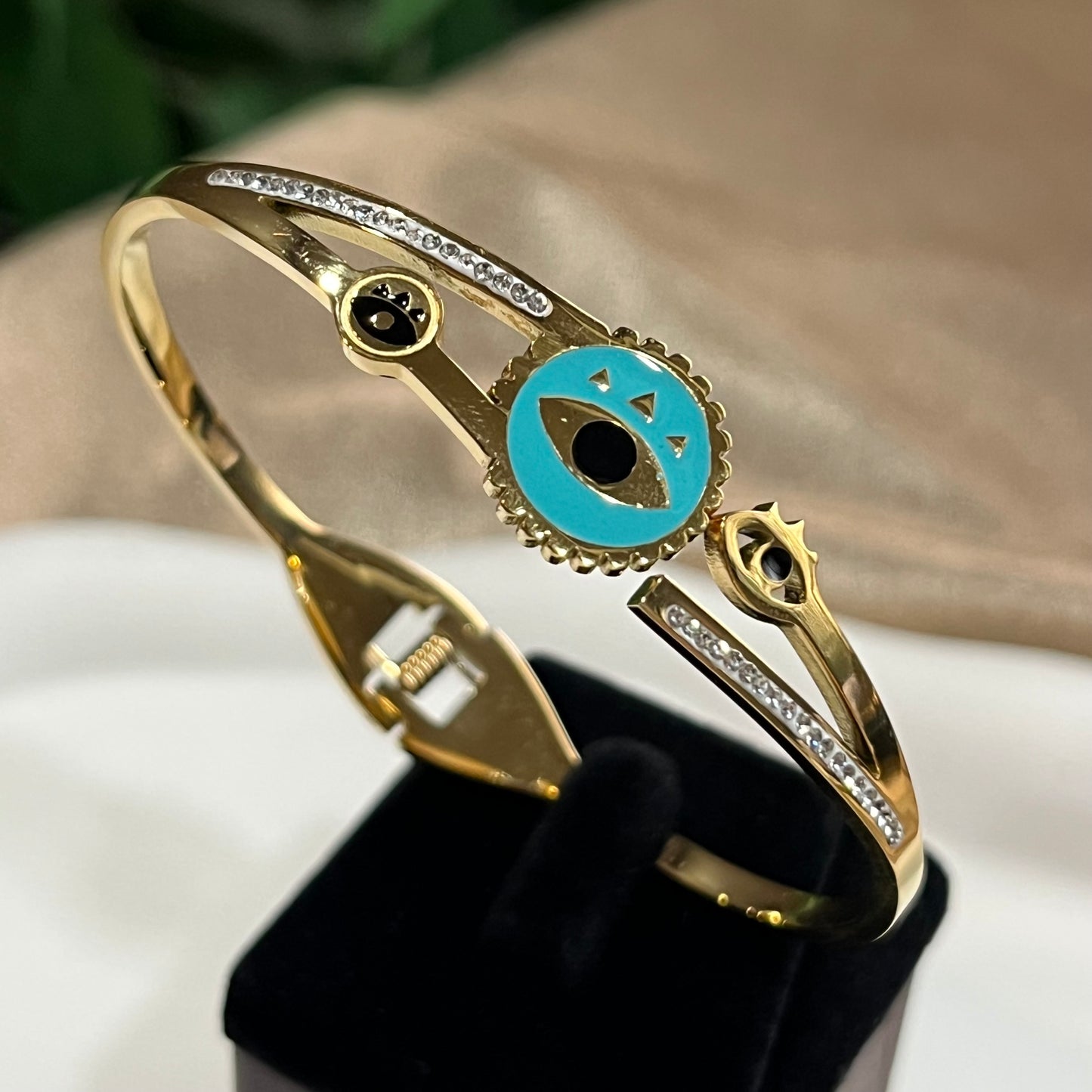 Blue Evil Eye Zircon Kada