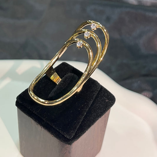 Triple Zircon Finger Ring