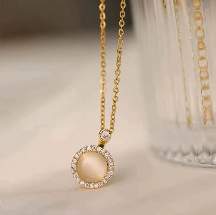Rotatable Crystal Pendant Necklace