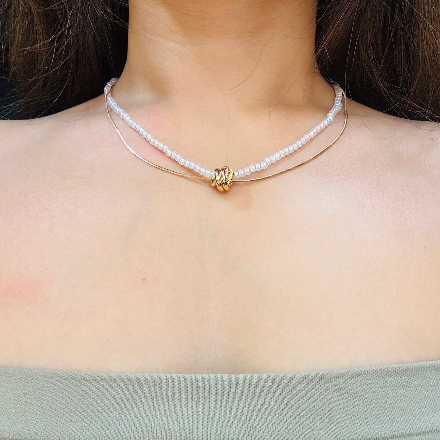 Double Layer Pearl Necklace